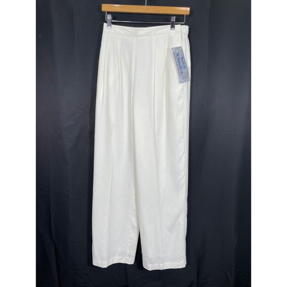 Vintage 80's  Norton McNaughton Off White, Lined Classic Trousers, Size 10 - Picture 1 of 5